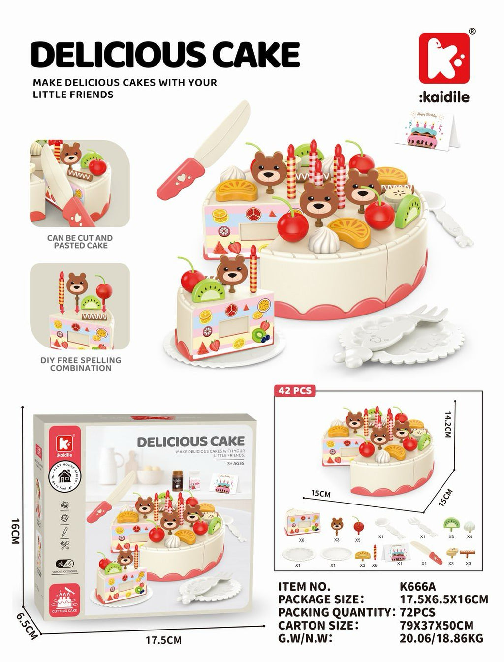 Pretend Play Bear Delicious Party Cake