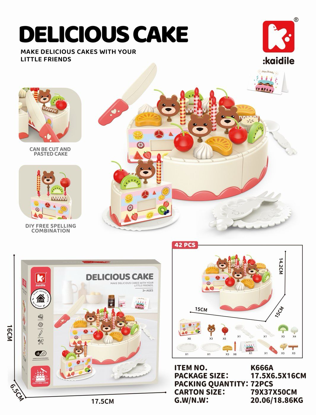 Pretend Play Bear Delicious Party Cake