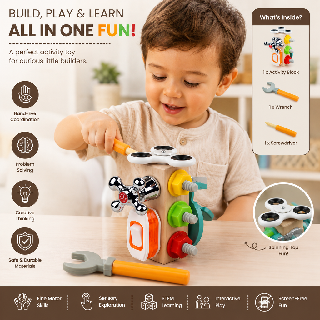 Wooden Activity Busy Cube