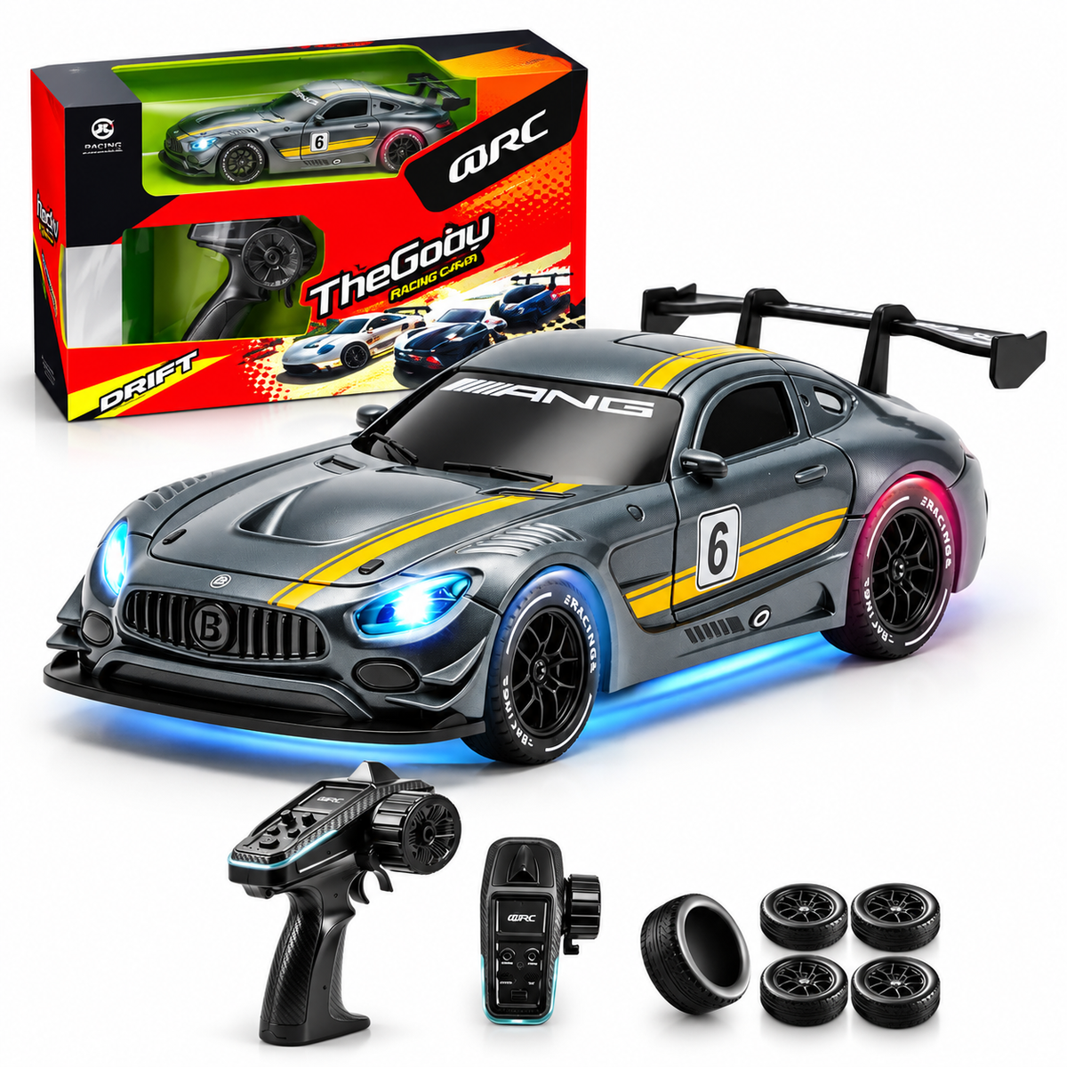 1:24 RC Drift Racing Car with LED Lights, Remote Control