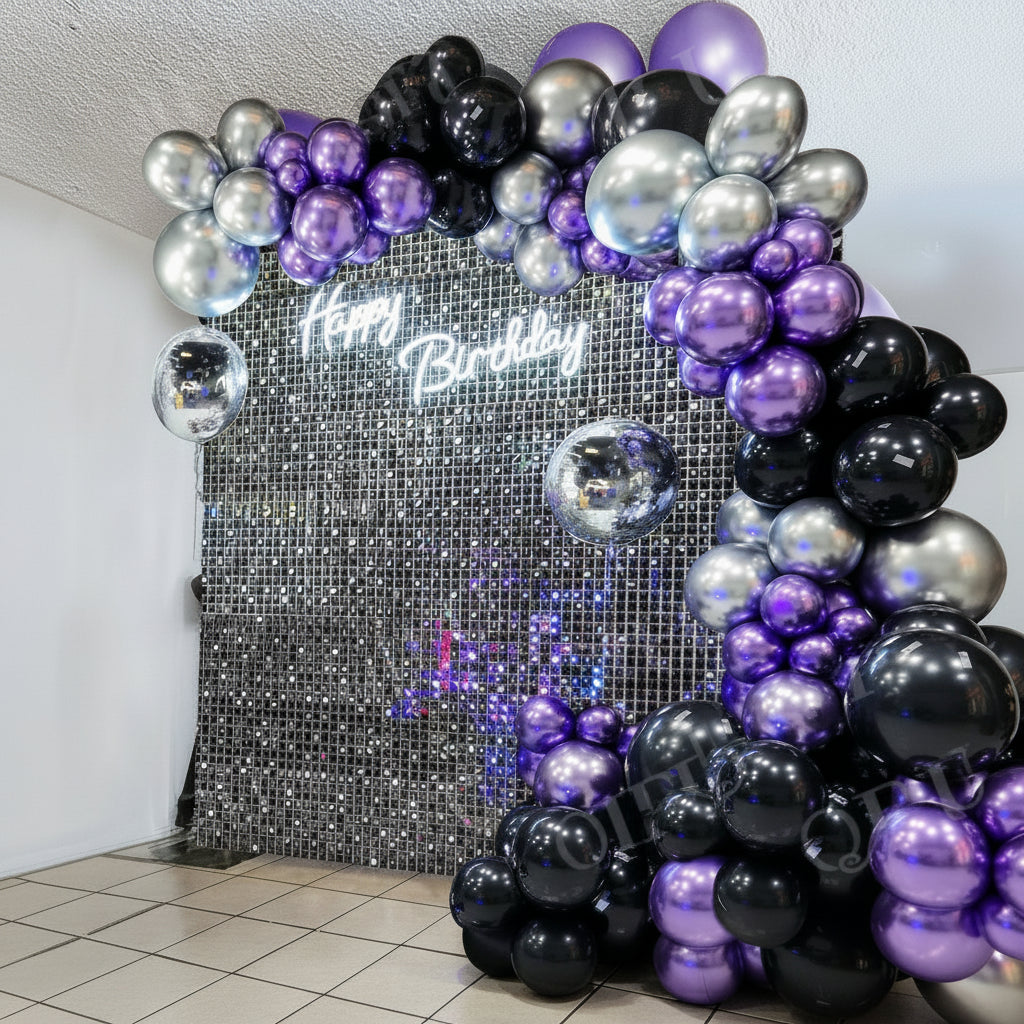 Black Purple Balloon Garland Kit – 100 PCS Party Balloons