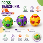 Stress Relief Ball Press-to-Spin Fidget - Assorted Colors
