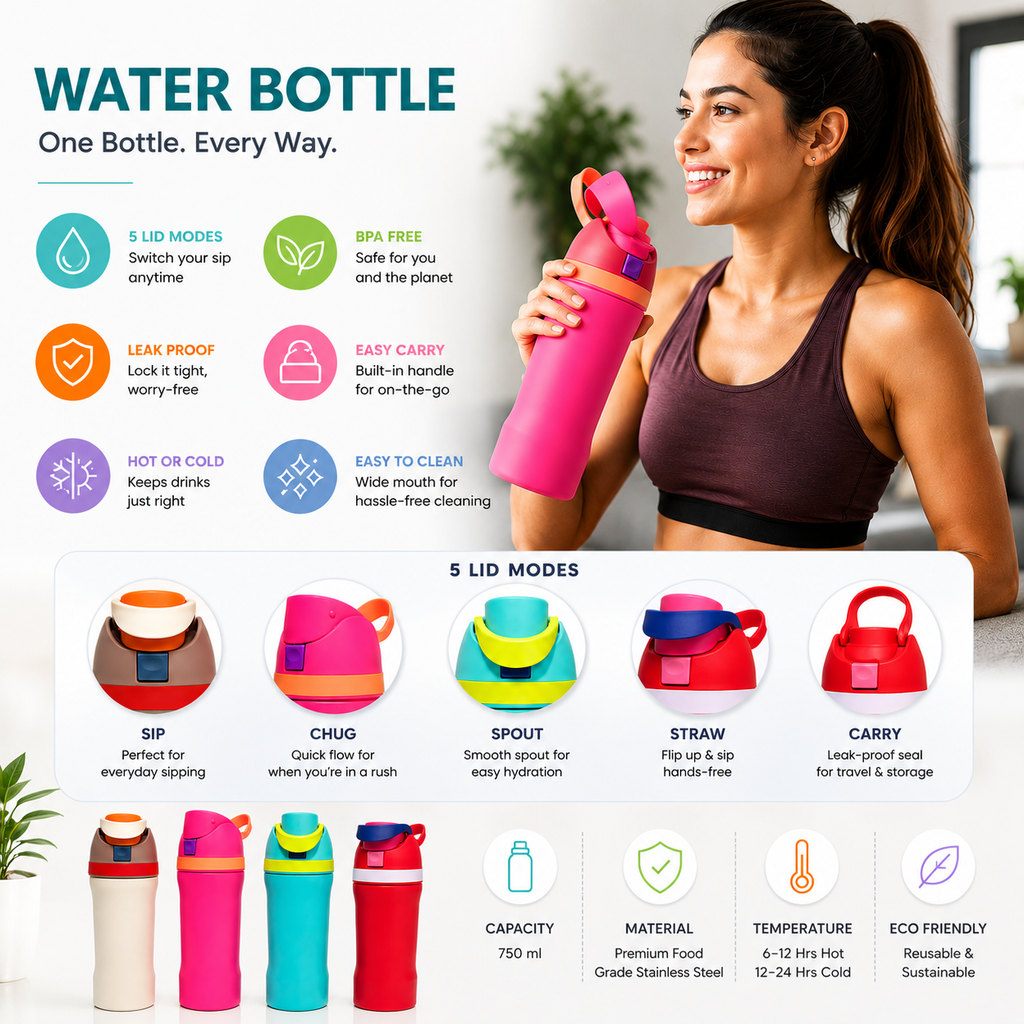 Premium Flip-Top Water Bottle