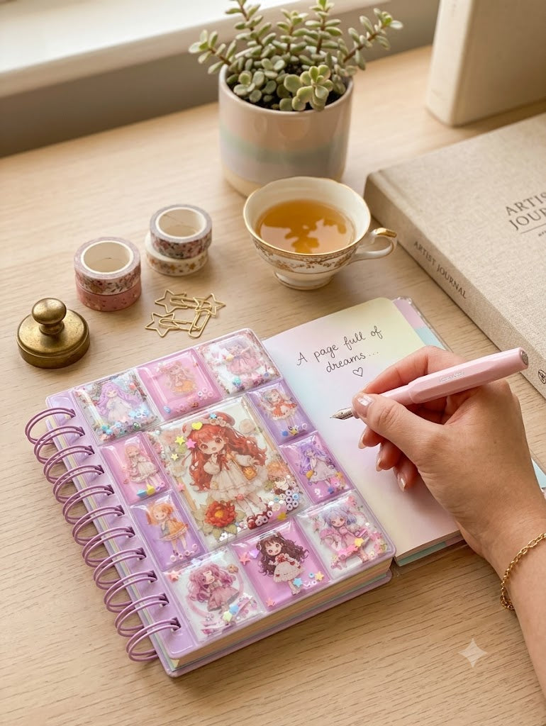 Glitter Water Spiral Notebook