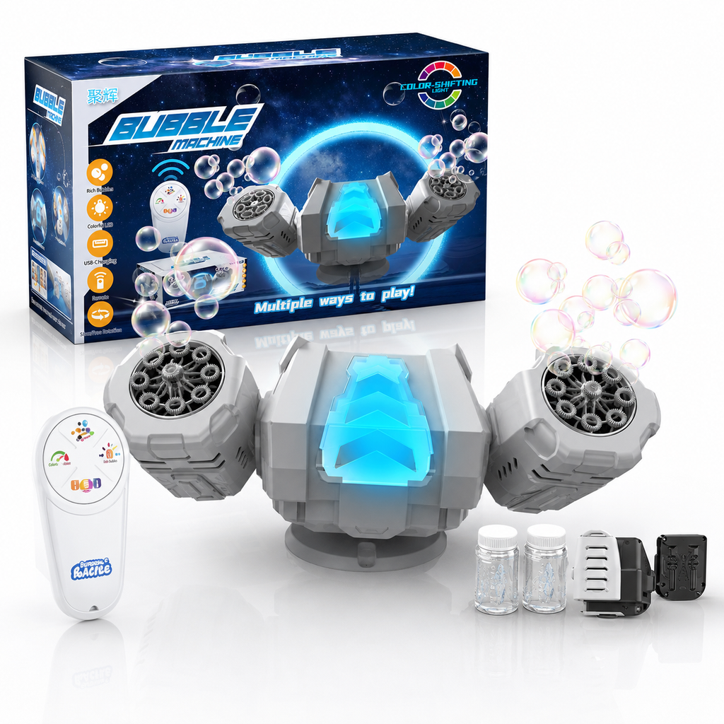 Bubble Machine with Color-Shifting LED Lights & Remote