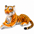 Realistic Tiger Plush – White & Orange, 40–70cm
