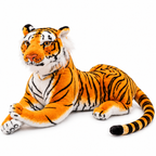 Realistic Tiger Plush – White & Orange, 40–70cm