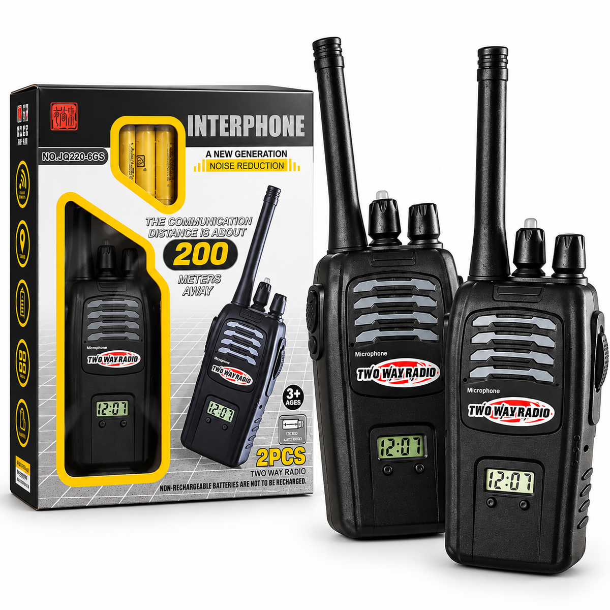 Kids Walkie Talkie Set – 200M Long Range Two Way Radio - 2pcs
