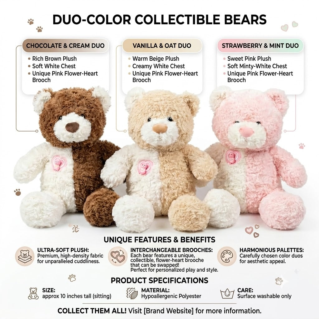 Fluffy Teddy Bear Plush Toy – Soft & Huggable
