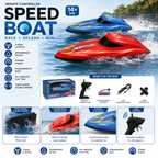 Remote Control Speed Boat – 2.4GHz Waterproof Racing Toy for Kids