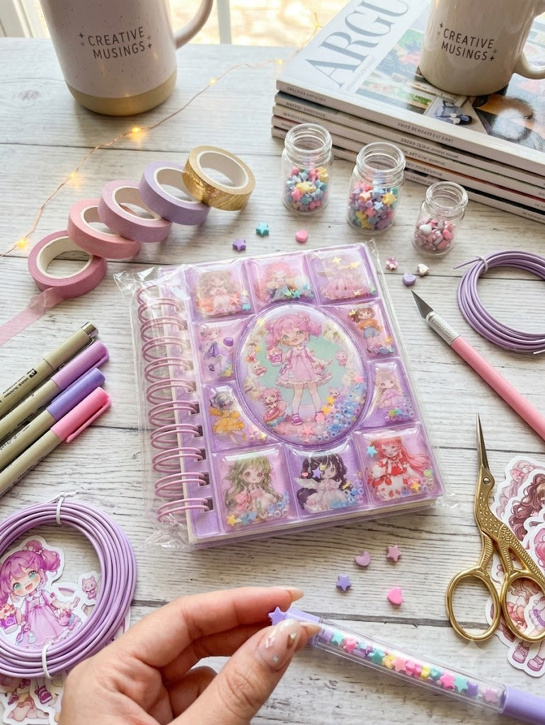 Glitter Water Spiral Notebook
