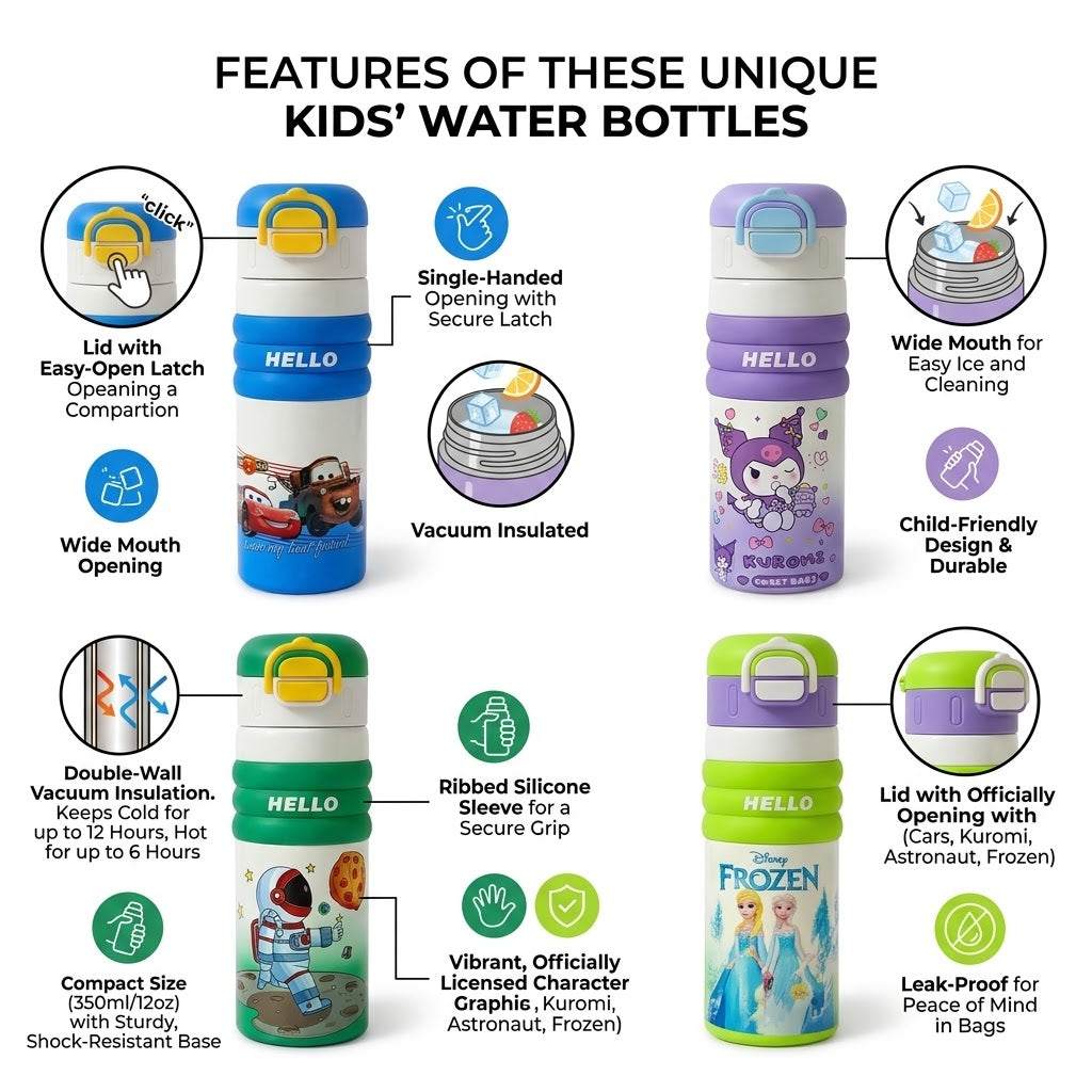 Cartoon Character Vacuum Insulated - Water Bottle 22Cm