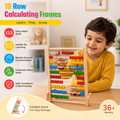 10-Row Wooden Calculating Frame Abacus
