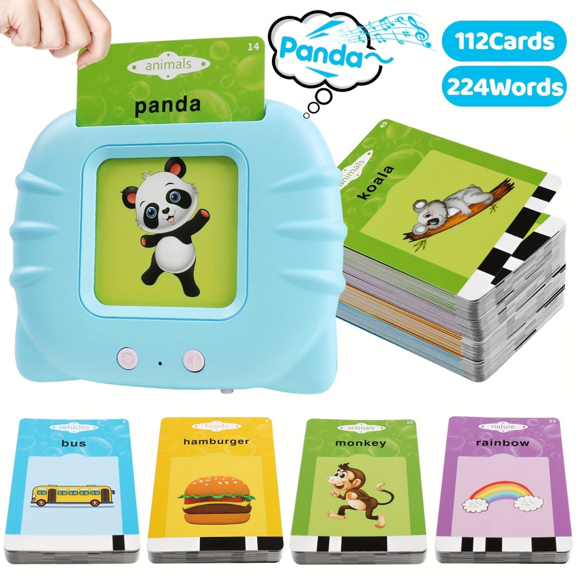Toddler Talking Flash cards Reader (Rechargeable) - JustForKids