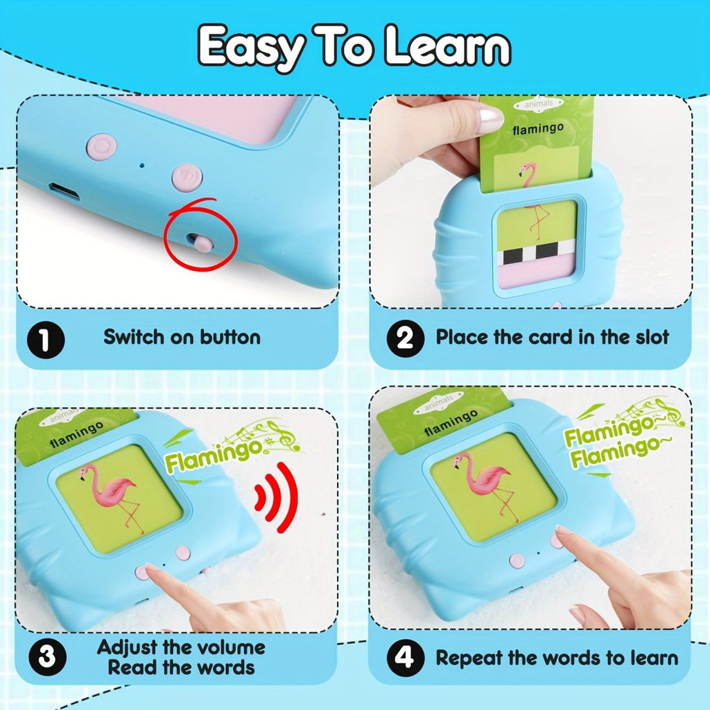 Toddler Talking Flash cards Reader (Rechargeable) - JustForKids