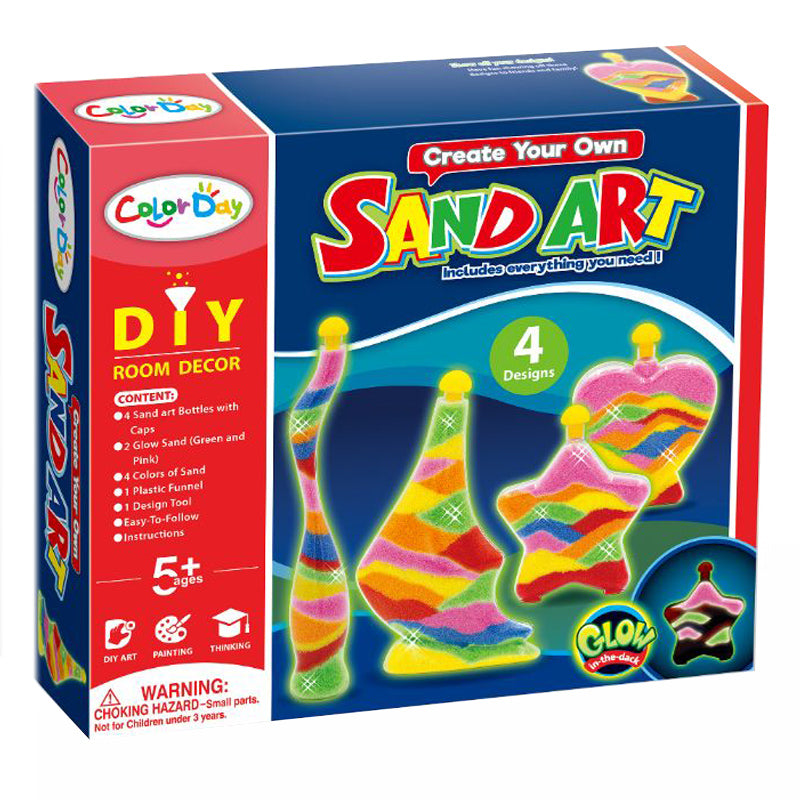 DIY Glow Sand Art Set For Crafts Activity With Multicolored Sand - JustForKids