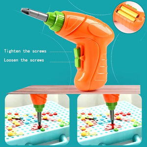 Kids Power Tools With Screwdriver Toy Set - With Battery Operated Drill - JustForKids