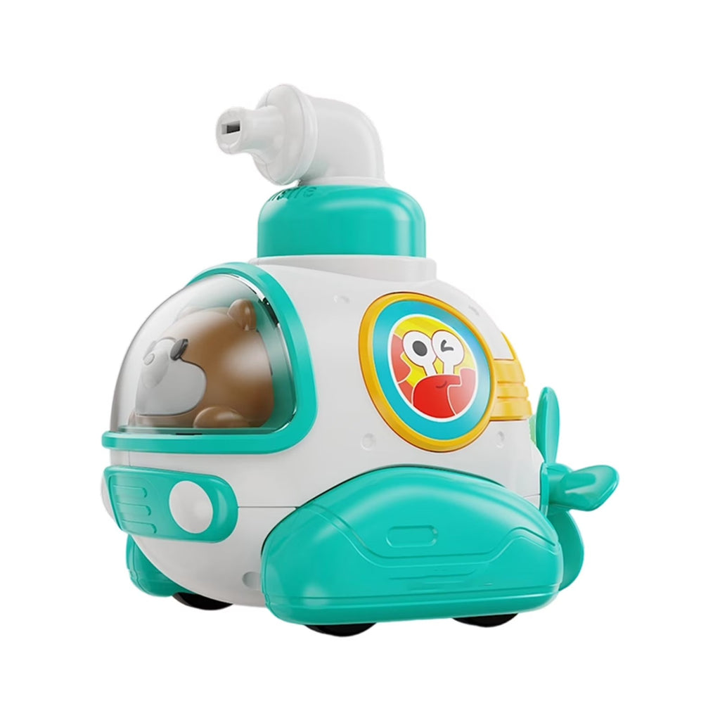 Cartoon Press & Go Submarine Toy with Whistle (Assorted Colors)