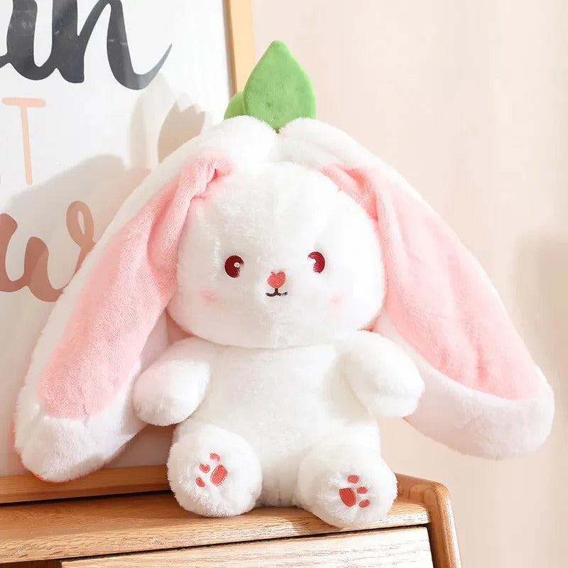 Strawberry Bunny Plush Toy – 2-in-1 Soft Toy