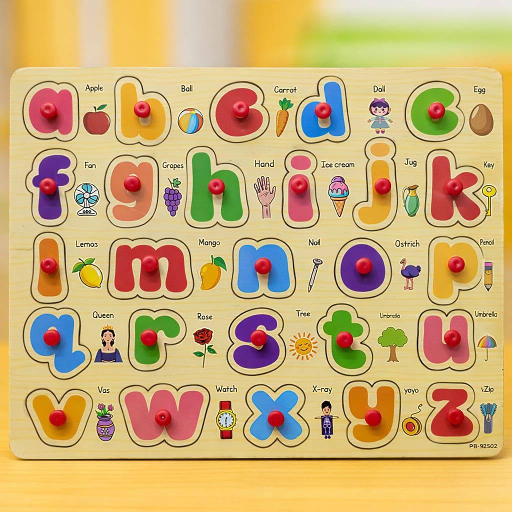 Wooden Alphabets, Counting & Shapes Knob Board
