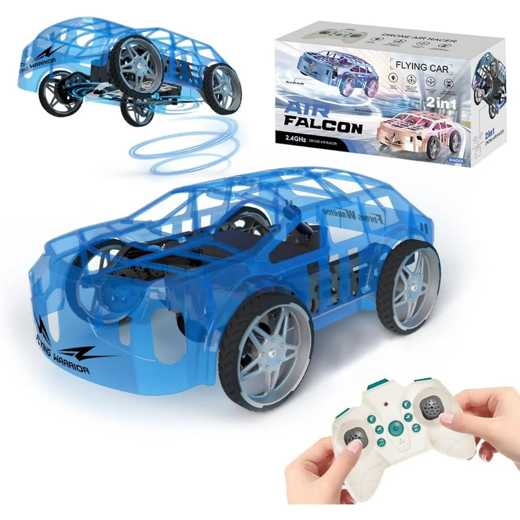 RC Drone Air Racer Flying Car – One Click Take Off/Landing with LED Lights