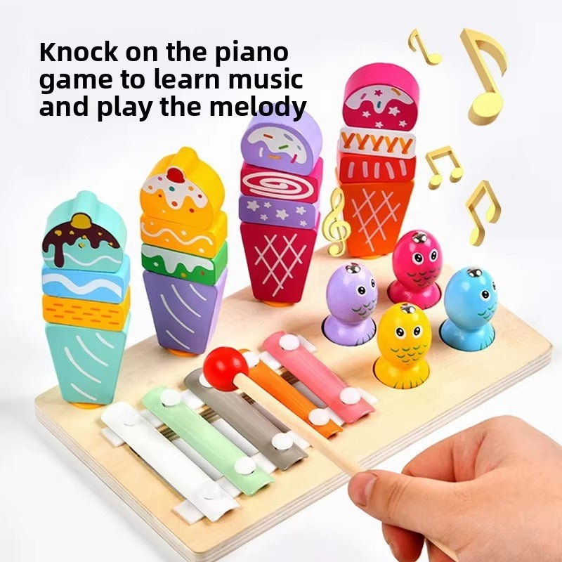 3-in-1 Wooden Ice Cream Fishing Game – Sort, Fish &amp; Learn