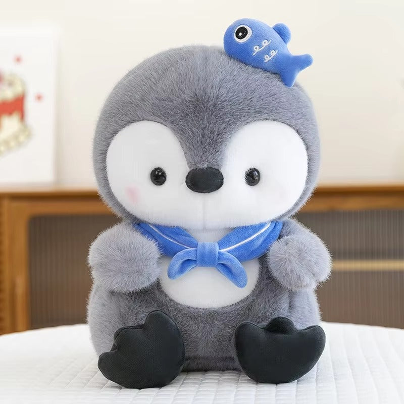 Grey Penguin Plush Soft Toy