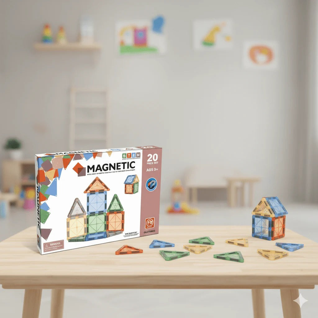 Magnetic Tiles Building Blocks Set – 20 Pieces