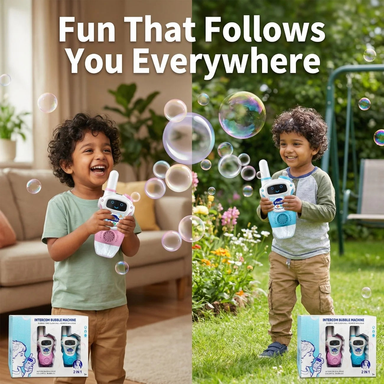 2-in-1 Bubble Blower Walkie Talkie Toy