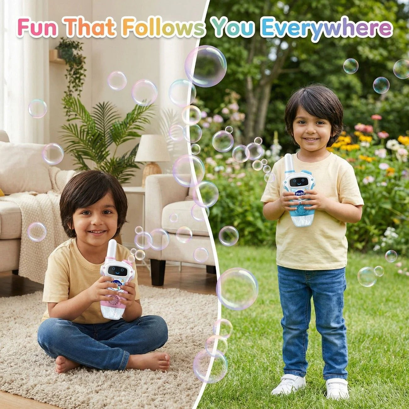 2-in-1 Bubble Blower Walkie Talkie Toy