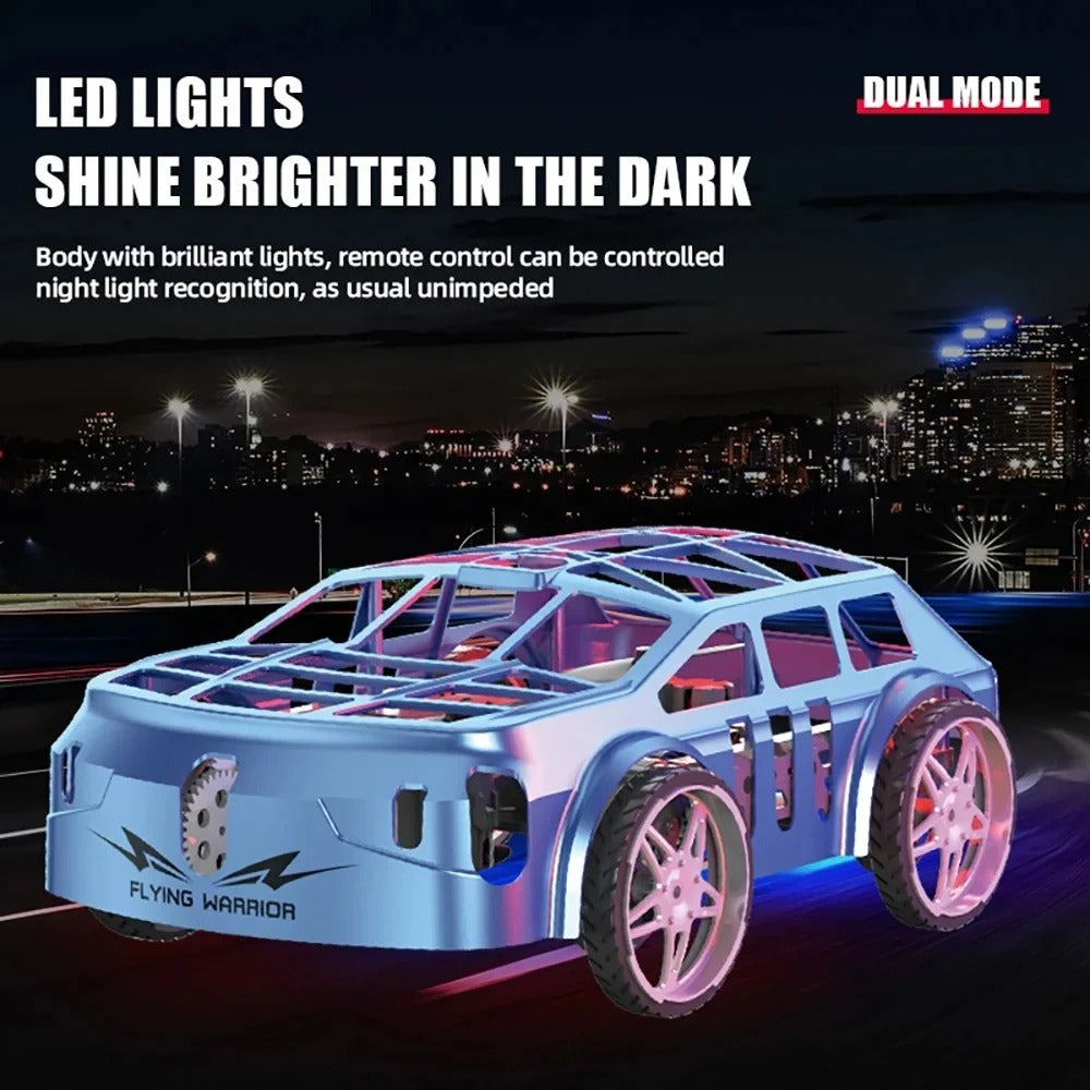 RC Drone Air Racer Flying Car – One Click Take Off/Landing with LED Lights