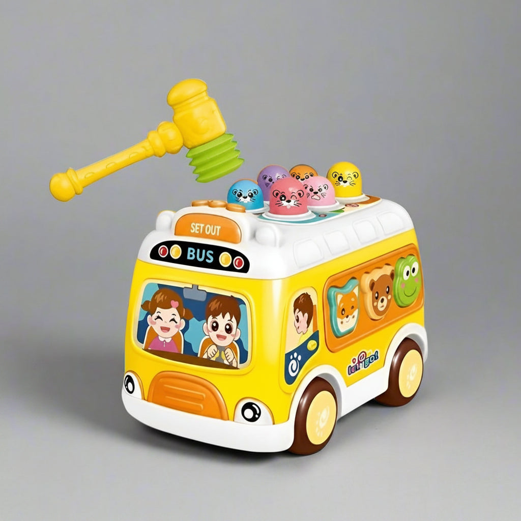3-in-1 Cute Bus Whack-a-Mole Game