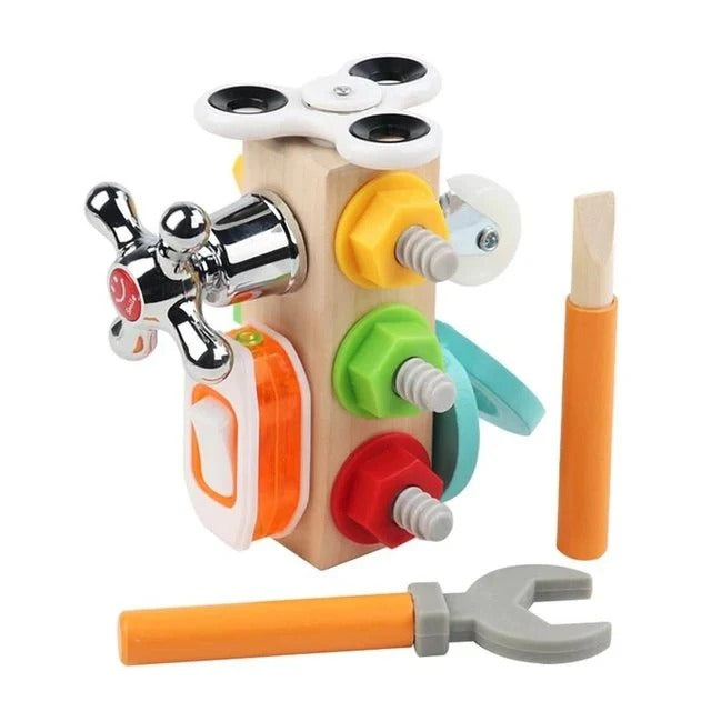 3 in 1 Wooden Learning Bundle – Spelling, Blocks & Activity Cube Set