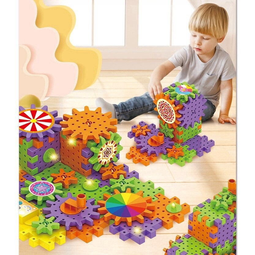 Electric Gear Building Blocks Set 130+ Pieces