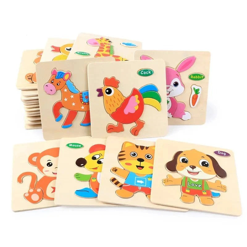 Wooden 3D Number & Sorting Puzzle 1 Piece (Assorted Designs)