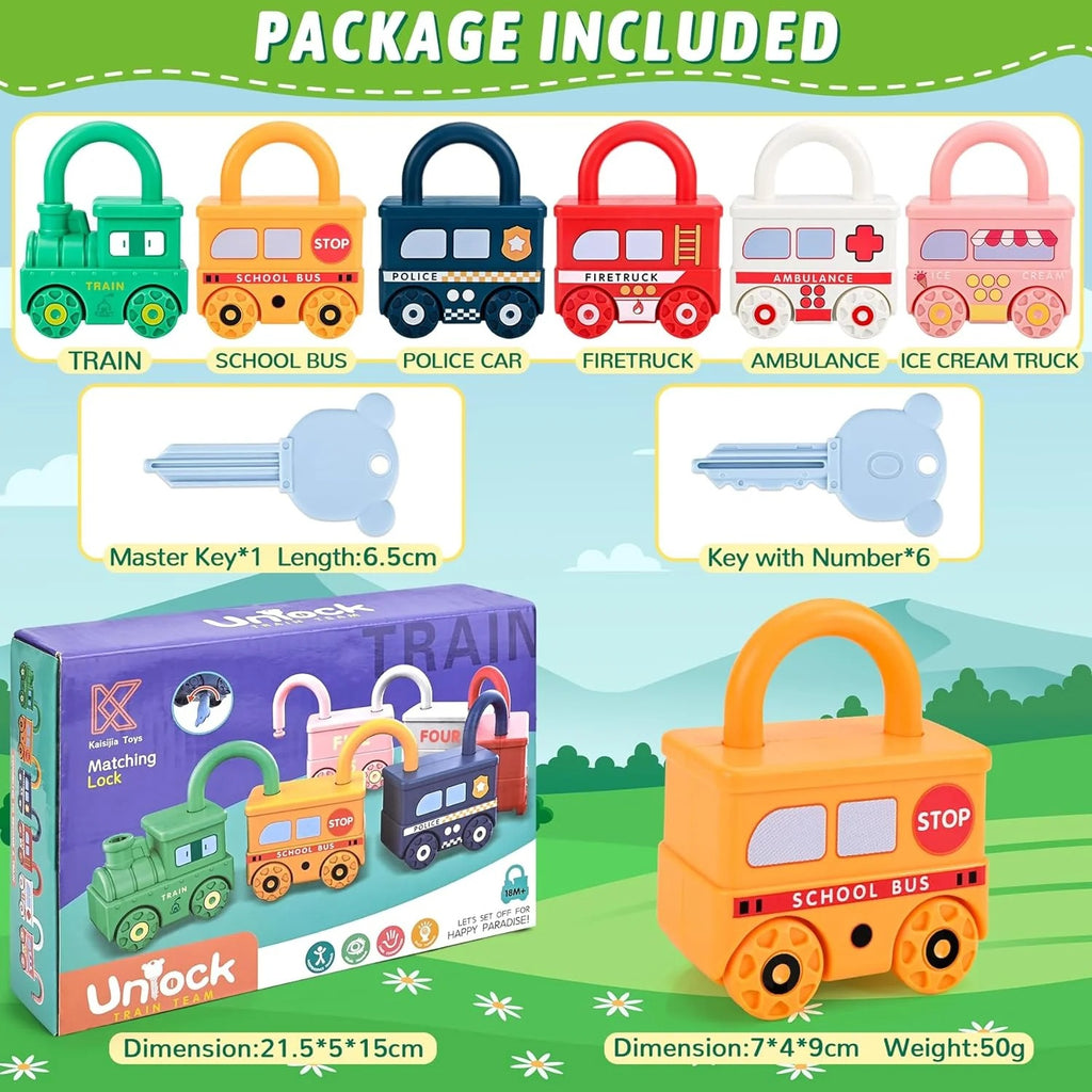 Montessori Lock & Key Car Learning Set