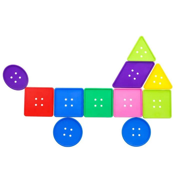 Colorful Shape Buttons Lacing & Threading Activity Set