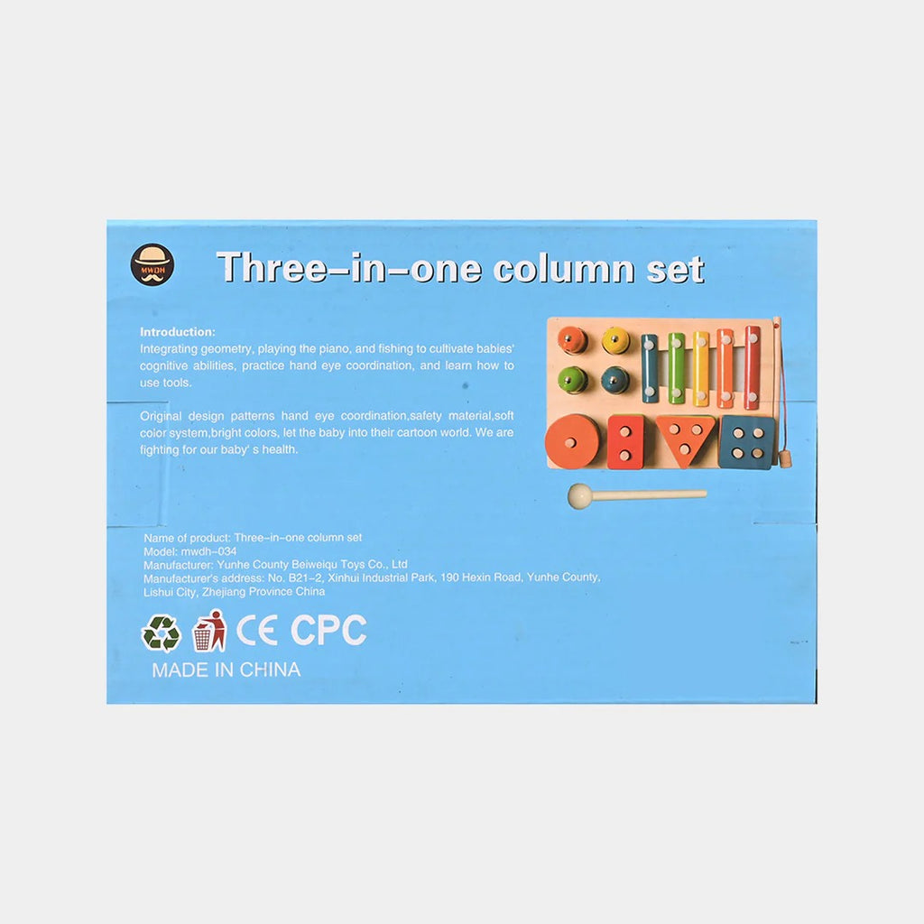 3-in-1 Wooden Montessori Playset – Sorting, Fishing & Xylophone