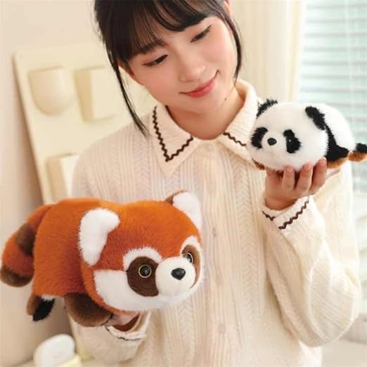 Reversible Panda & Fox Plush Toy