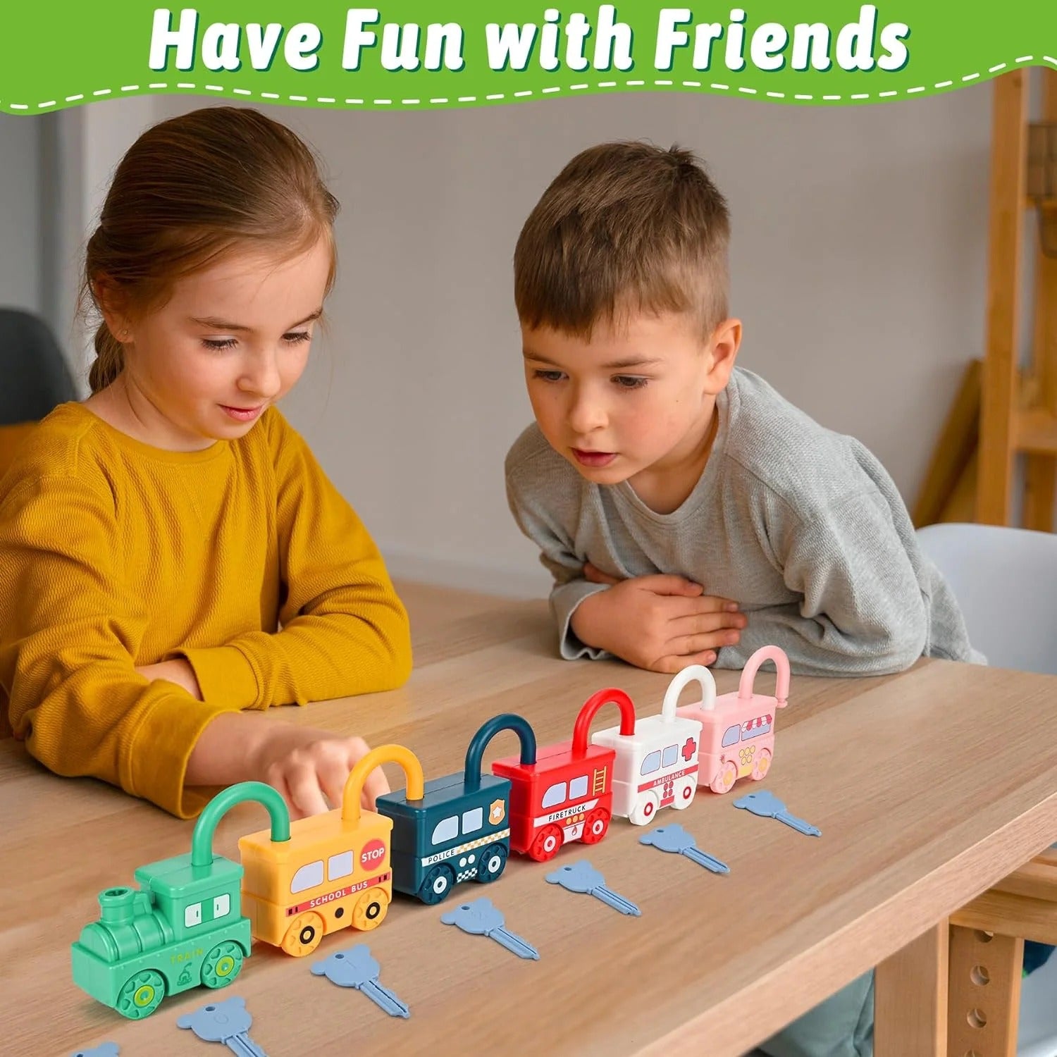 Montessori Lock & Key Car Learning Set