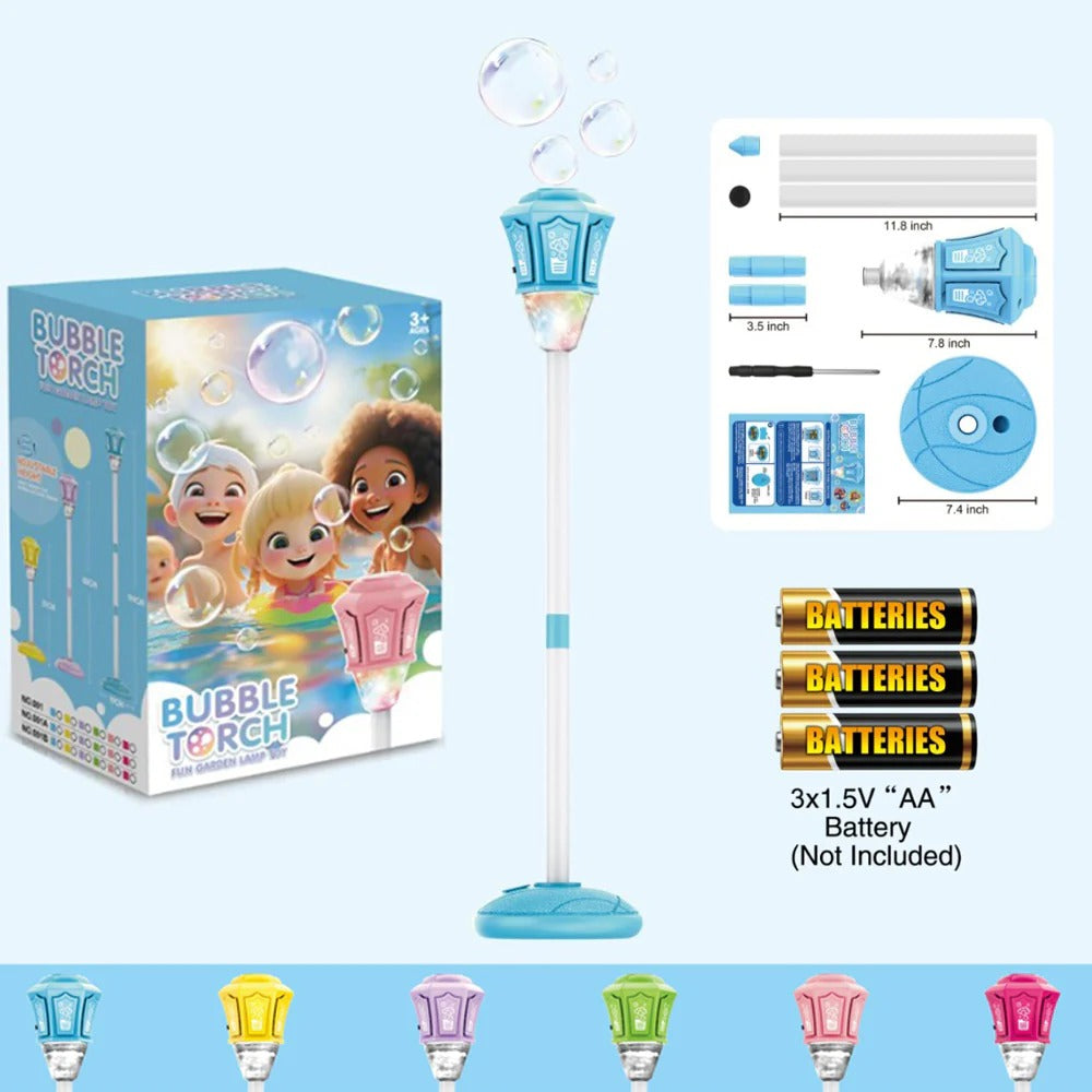 Bubble Torch Fun Garden Lamp Toy with LED Lights