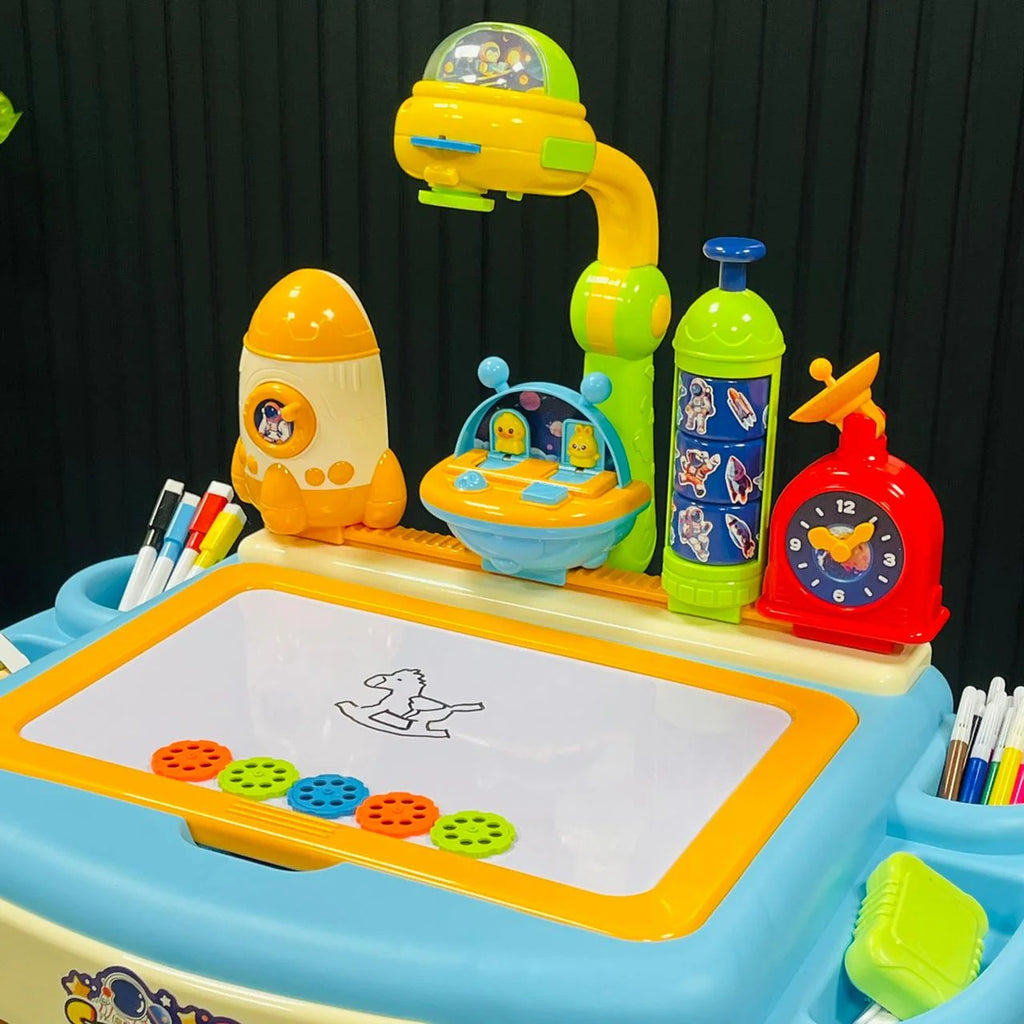 Multi-Functional Kids Projection Painting Table With Stool