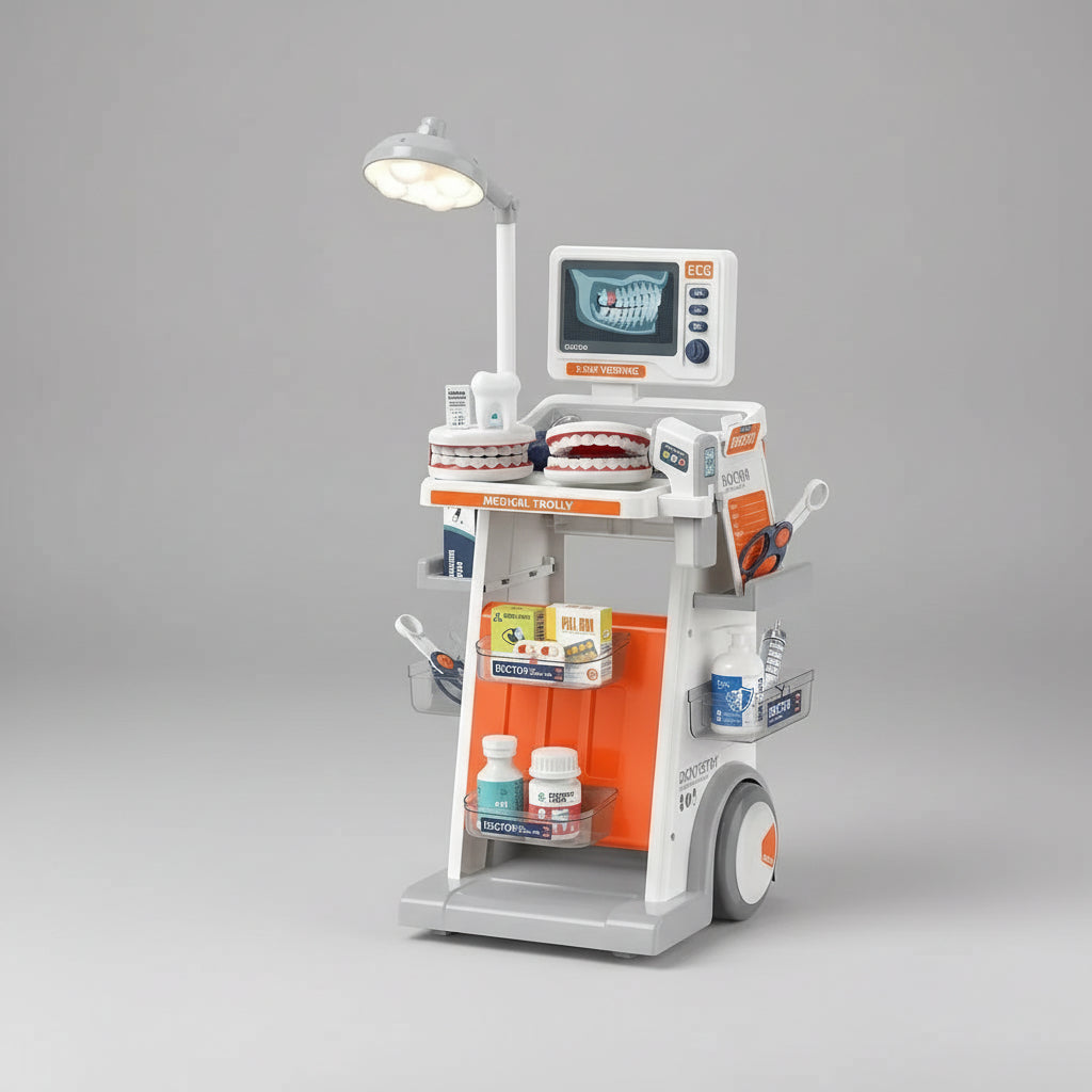 Realistic Medical Trolley Playset