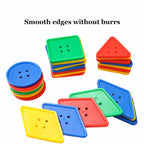 Colorful Shape Buttons Lacing & Threading Activity Set