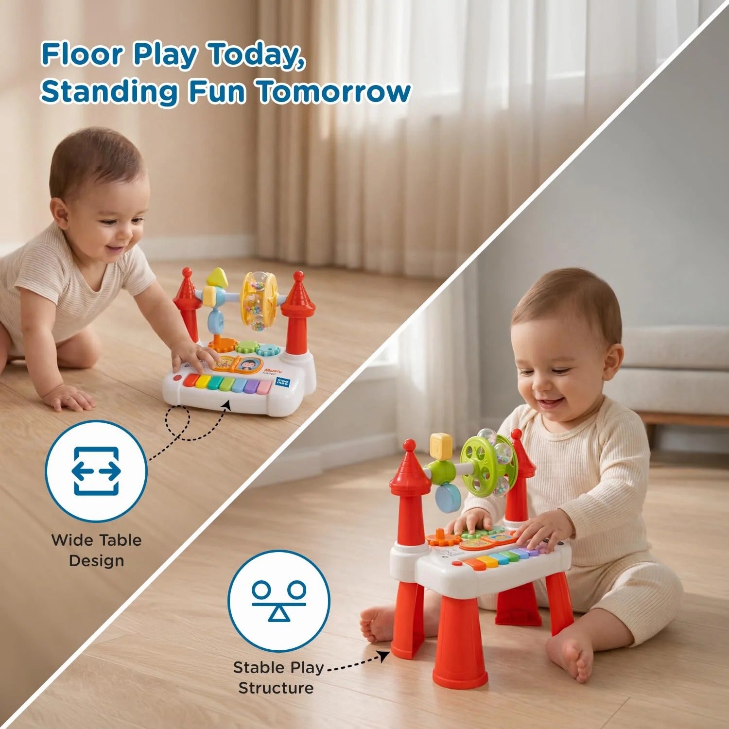 Multi-Functional Toddlers Light-Up Musical Piano Table