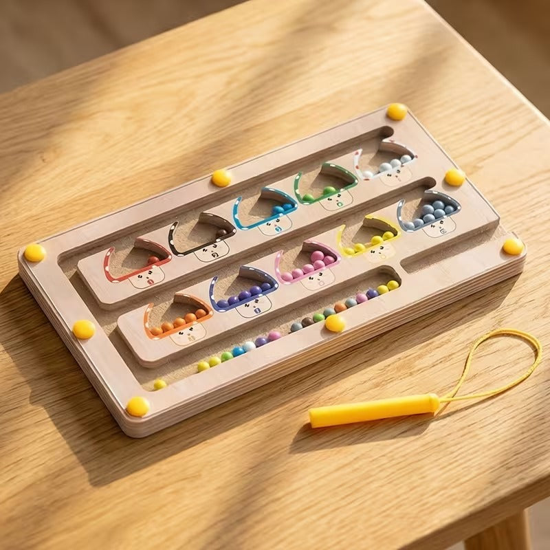 Wooden Color Sorting Magnetic Maze Board