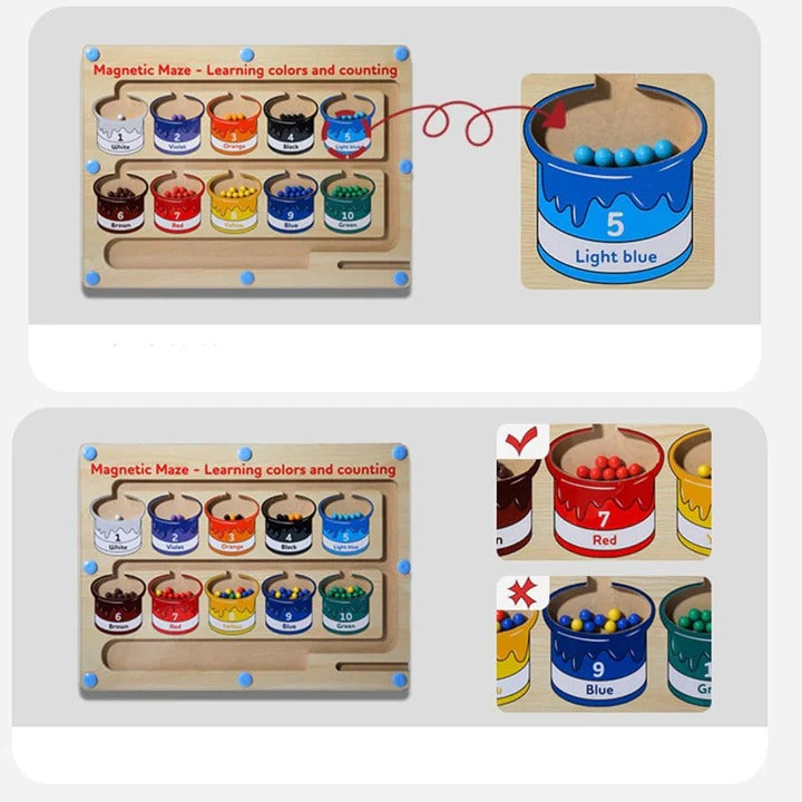 Magnetic Colors & Numbers Sorting Maze