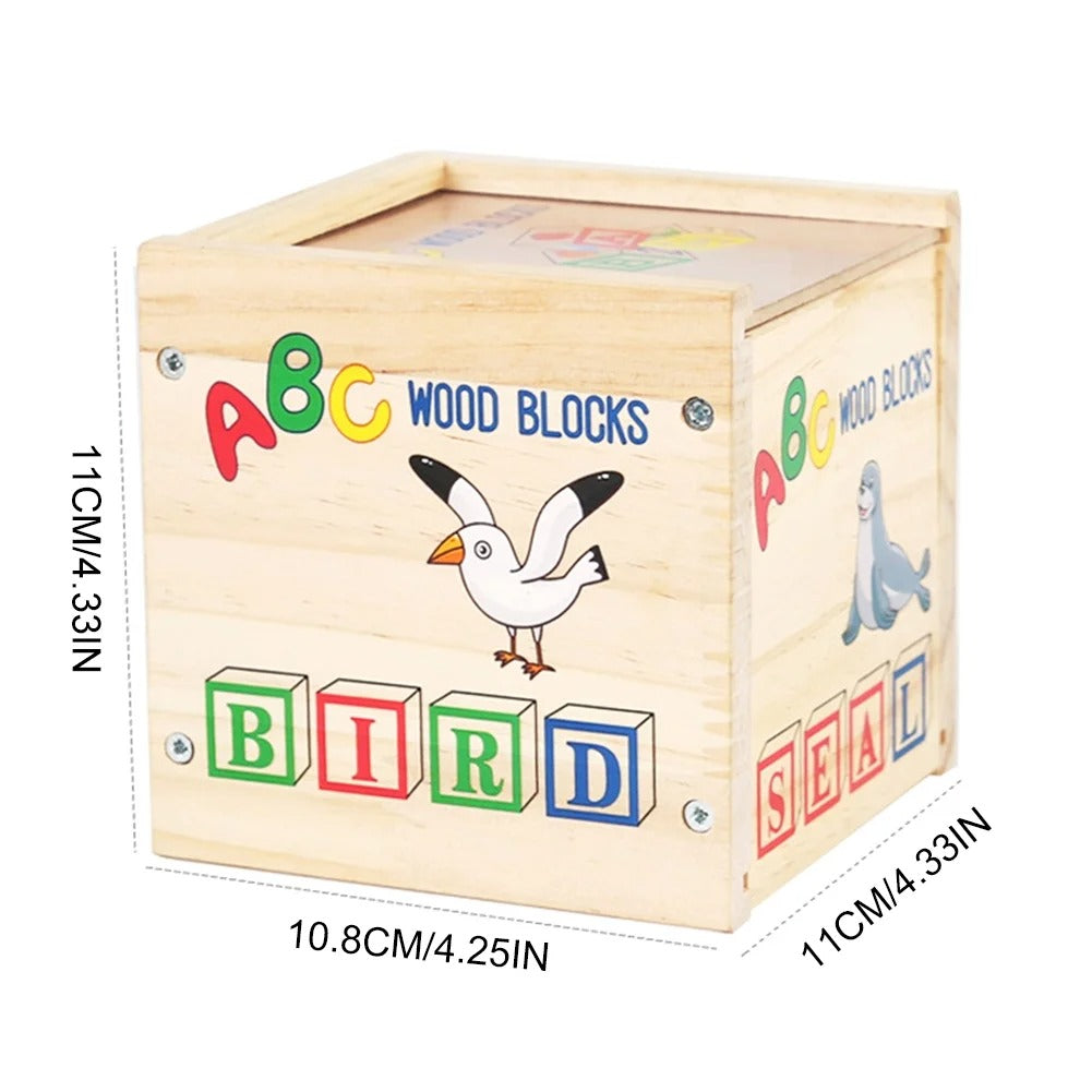 Wooden Alphabet Blocks with Wooden Storage Box