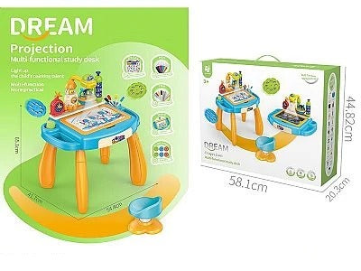 Multi-Functional Kids Projection Painting Table With Stool
