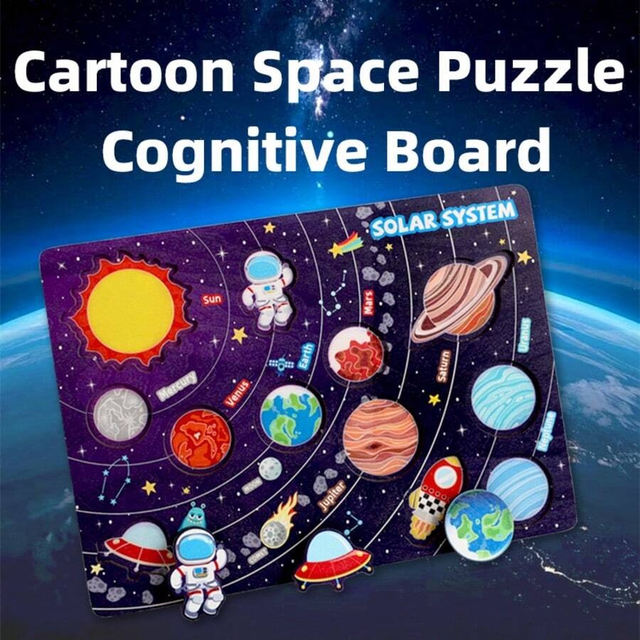 Solar System Wooden Peg Puzzle for Kids